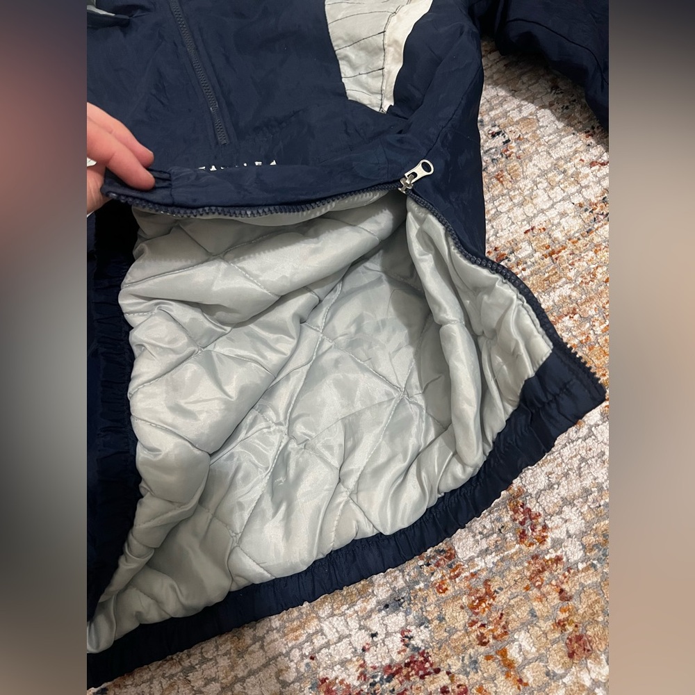 Vtg Seattle Seahawks Jacket Mens L Blue Starter Y2K Pullover Pouch 1/2 Zip - Picture 8 of 11